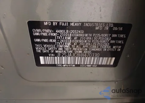 2017 Subaru Forester 2.5I Limited z USA, uszkodzony, nr VIN JF2SJAJC8HH470330